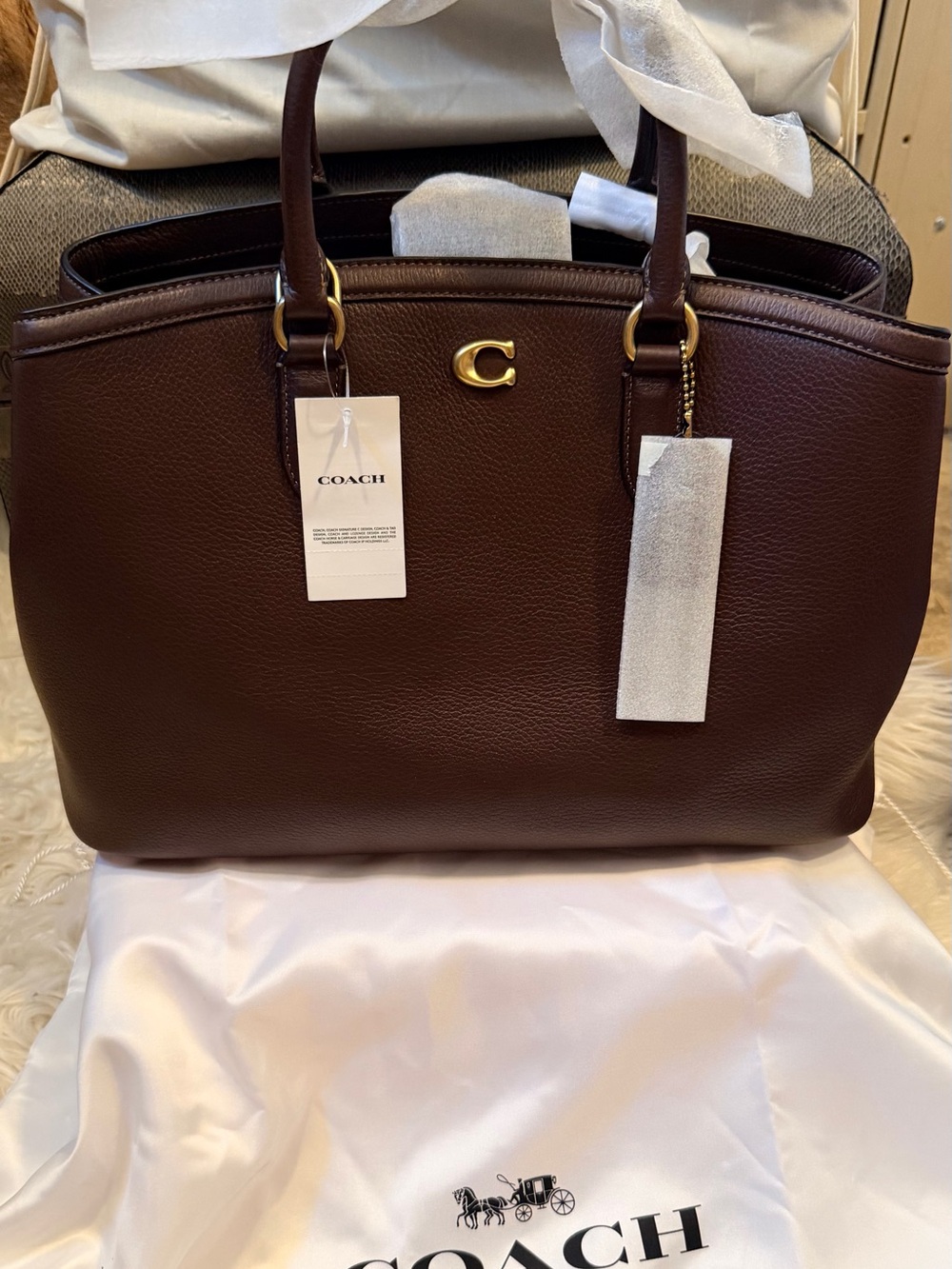 Coach Maple Brown Legacy 35 Carry all Leather Satchel. Authentic!